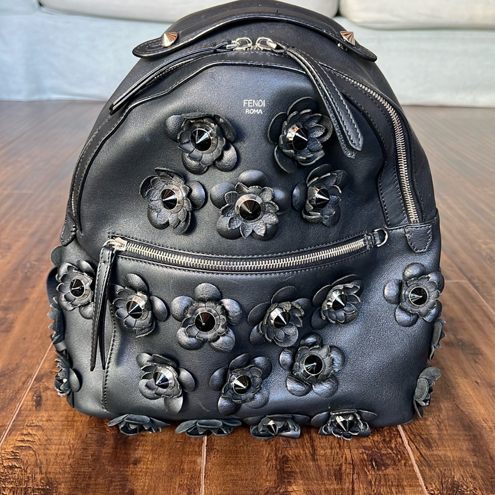 FENDI MINI FLOWER STUDDED BACKPACK